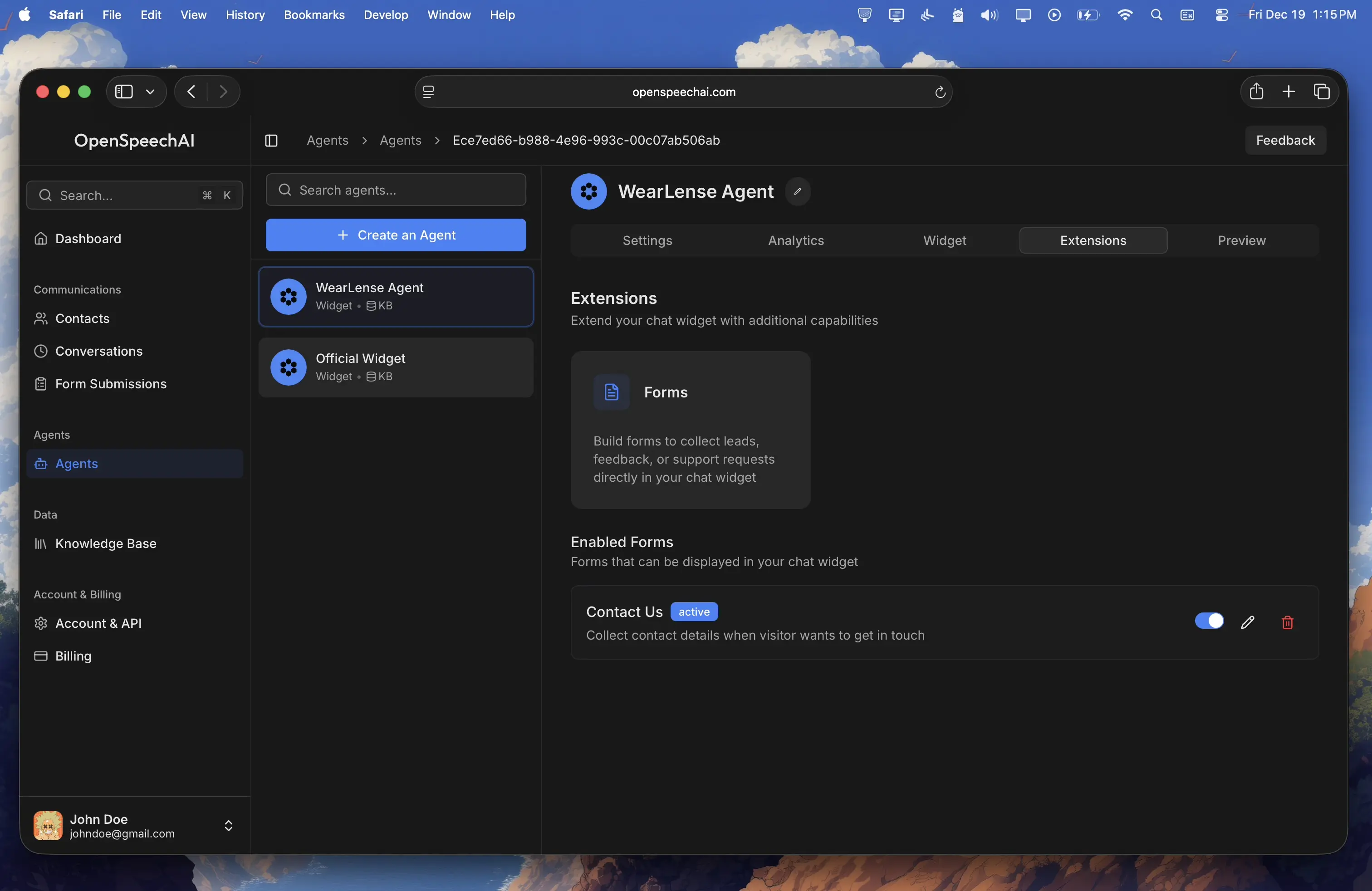 Enabled forms